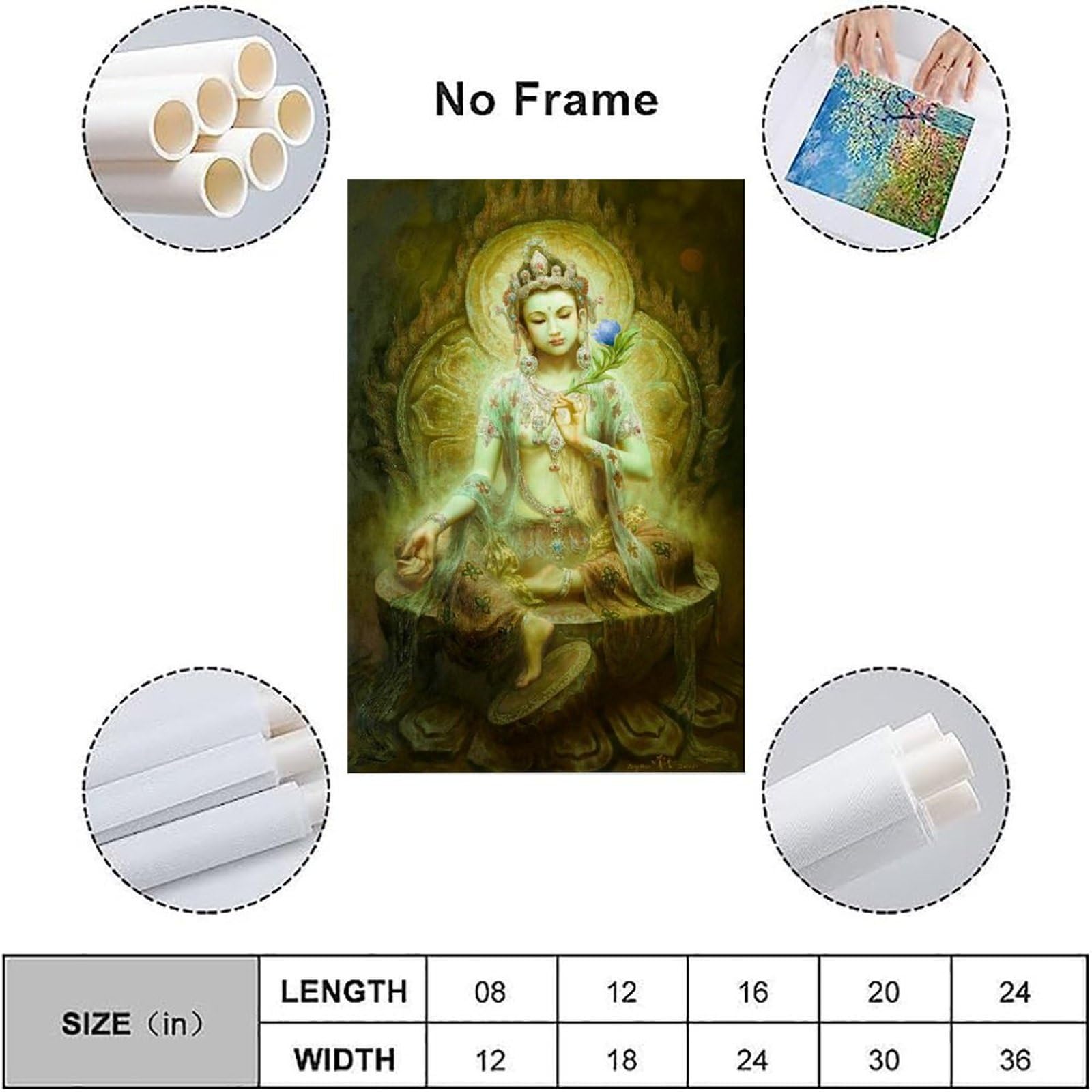 Amazon.com: BMWZX Guan Yin Chinese God Poster Canvas Painting